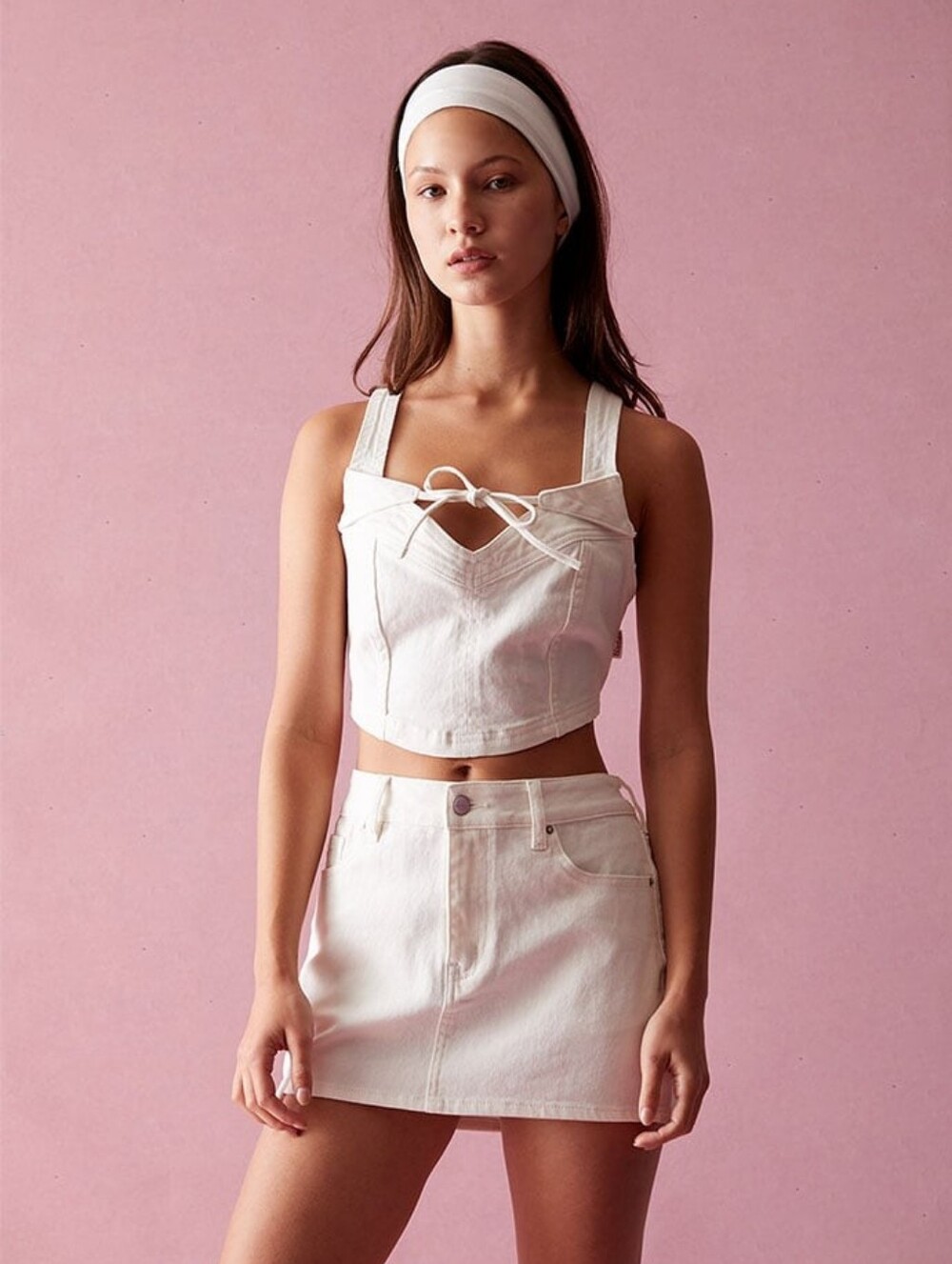 PacSun x Barbie Corset White Denim Small